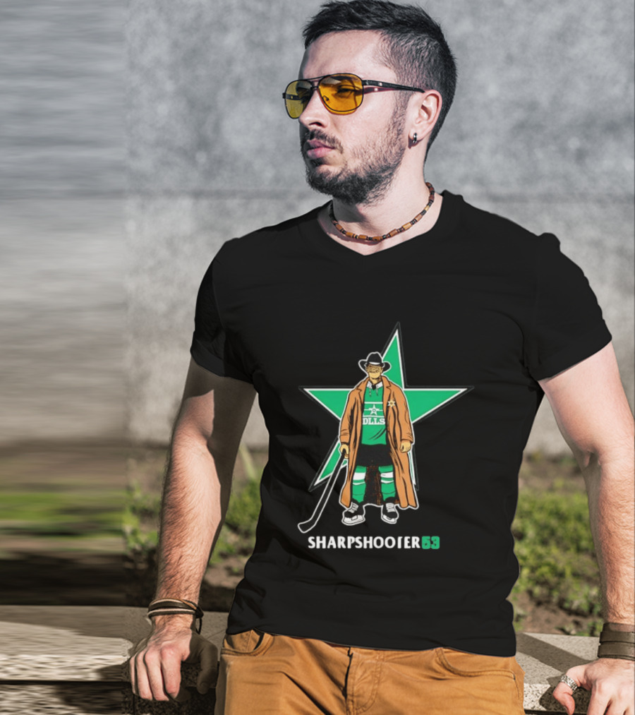 Sharpshooter 53 Dallas Stars Wyatt Johnston Hockey T-Shirt