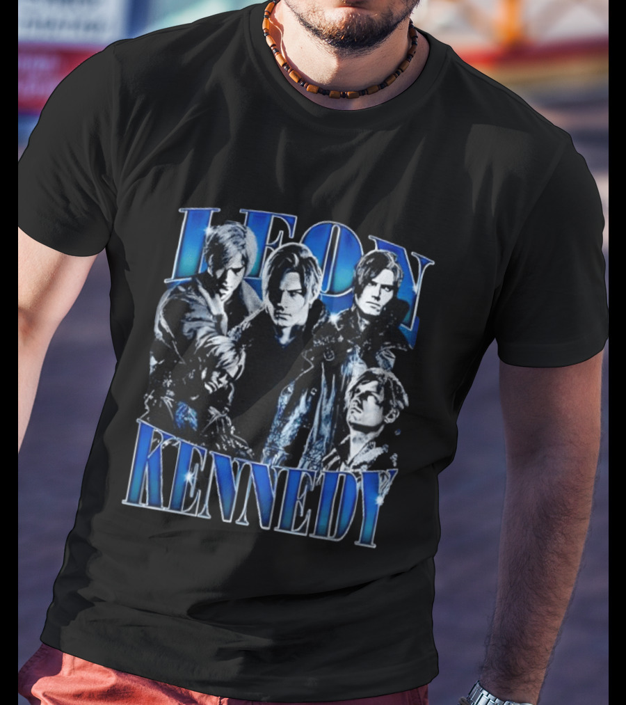 Leon Kennedy Character Collage Fan T-Shirt