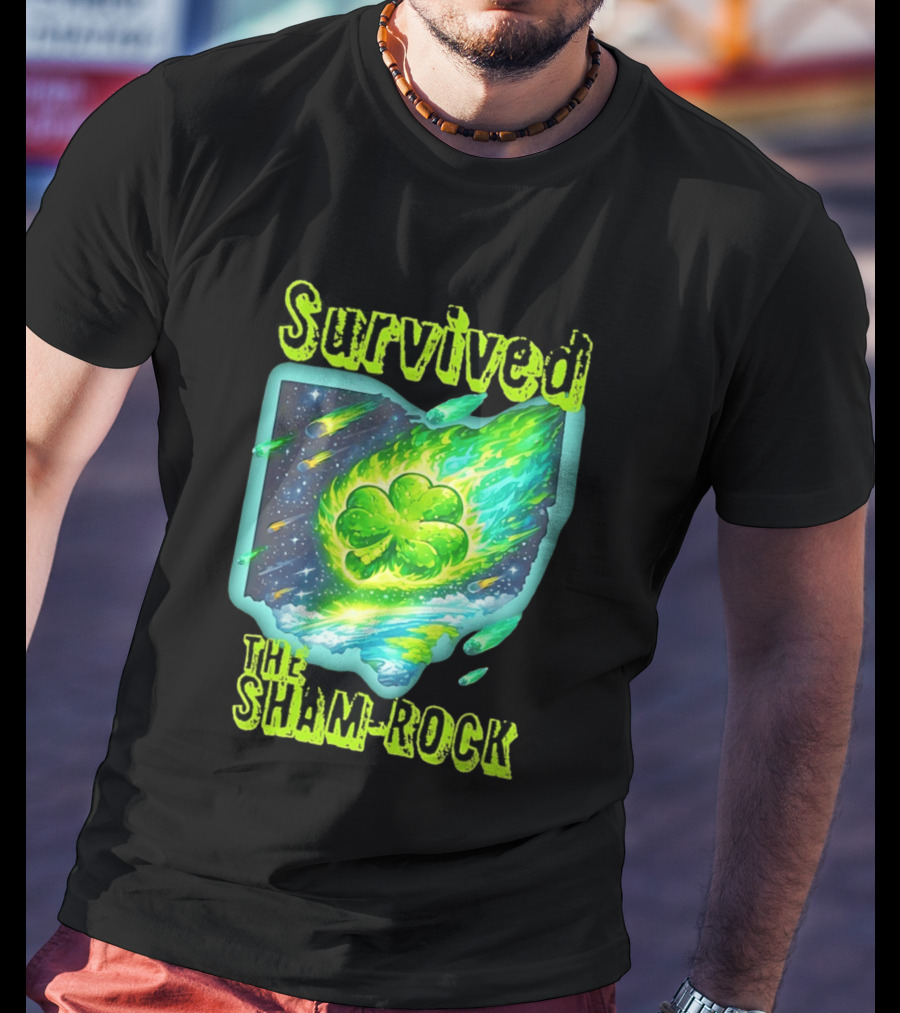 Survived The Sham Rock Meteor Clover St Patrick's Day T-Shirt