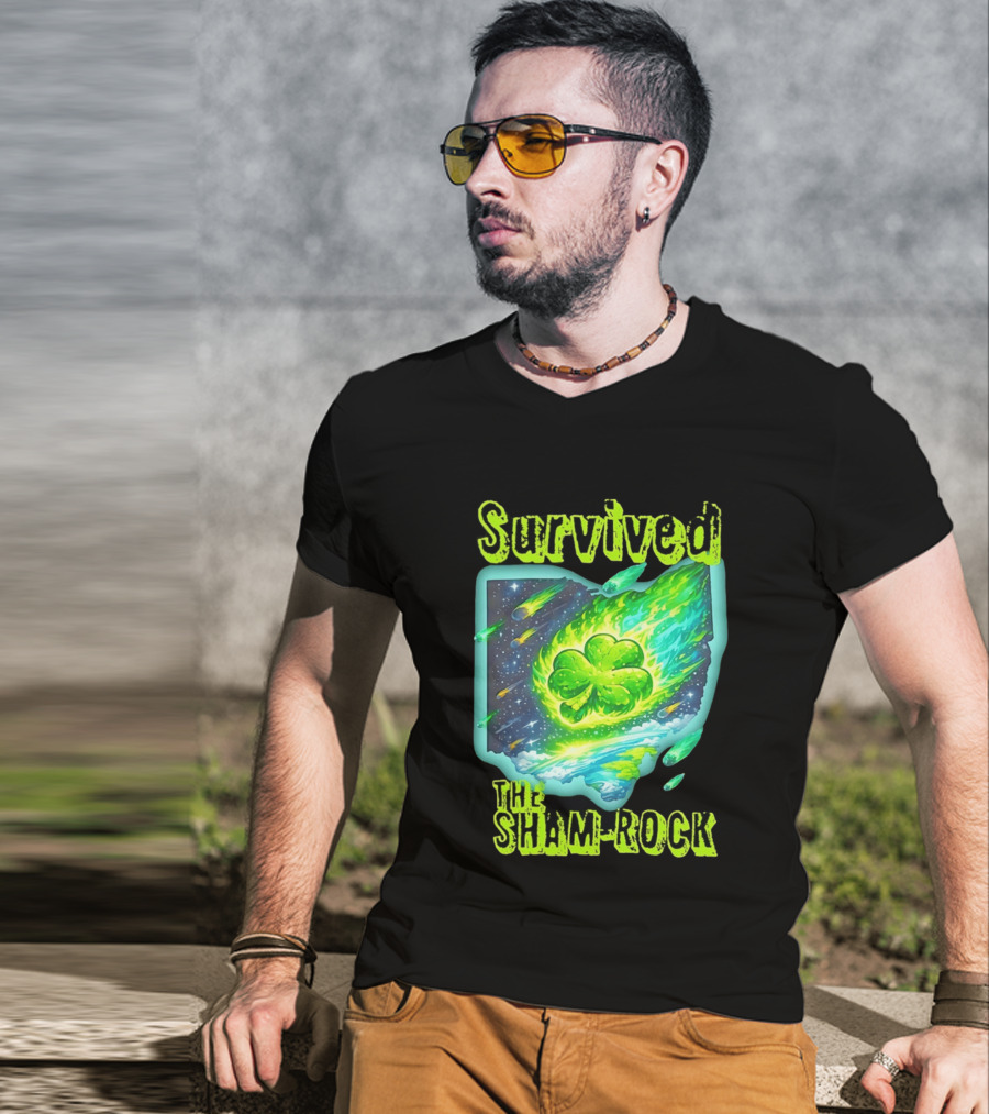 Survived The Sham Rock Meteor Clover St Patrick's Day T-Shirt