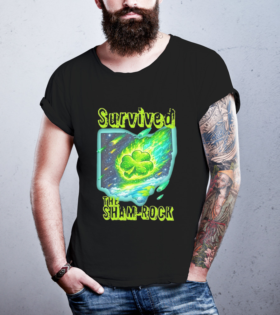 Survived The Sham Rock Meteor Clover St Patrick's Day T-Shirt