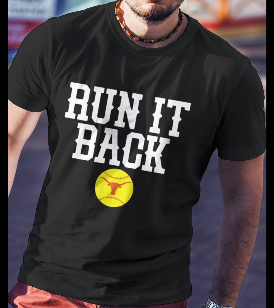 Texas Softball Run It Back Longhorn Yellow Softball T-Shirt