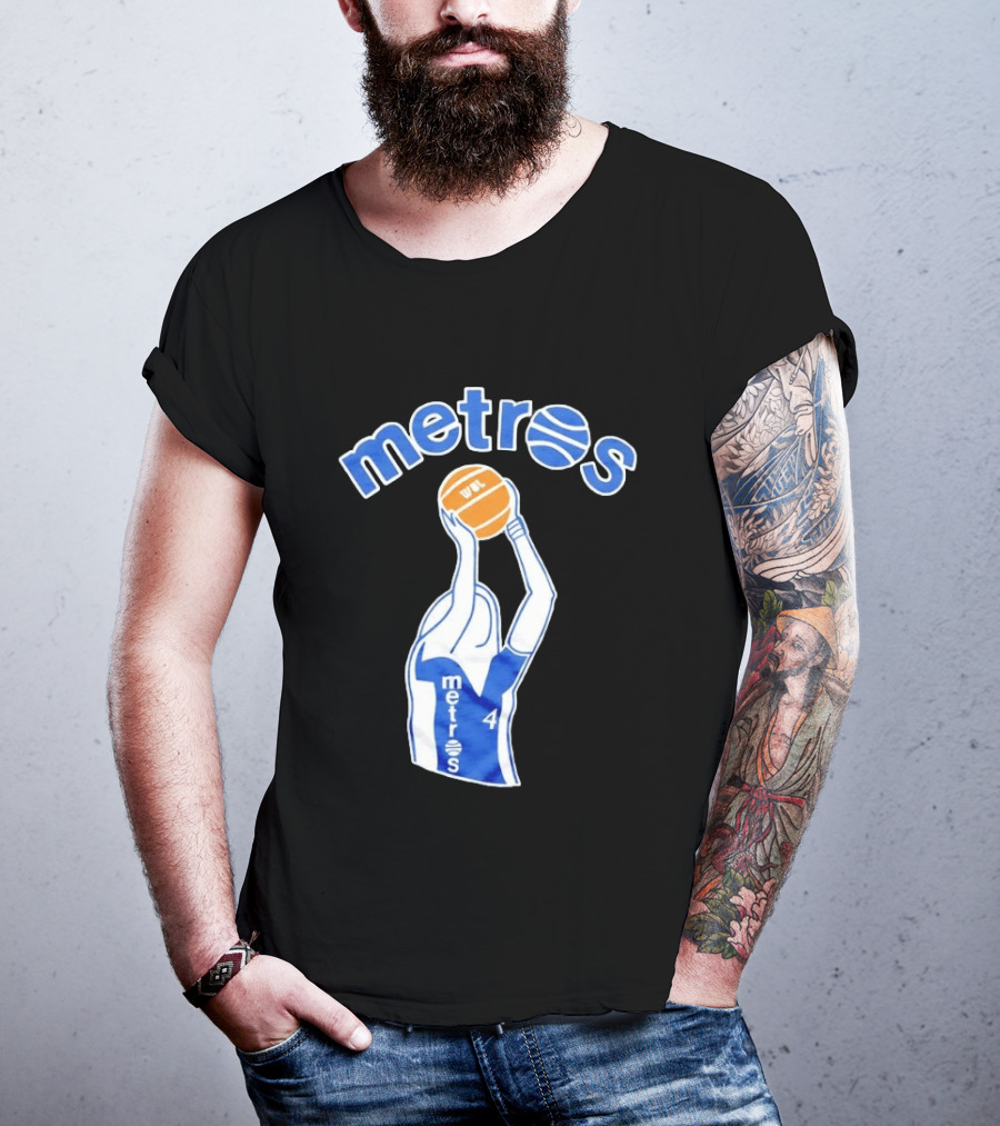 Washington Metros Basketball Player Number 4 Shooting With Blue White Jersey T-Shirt