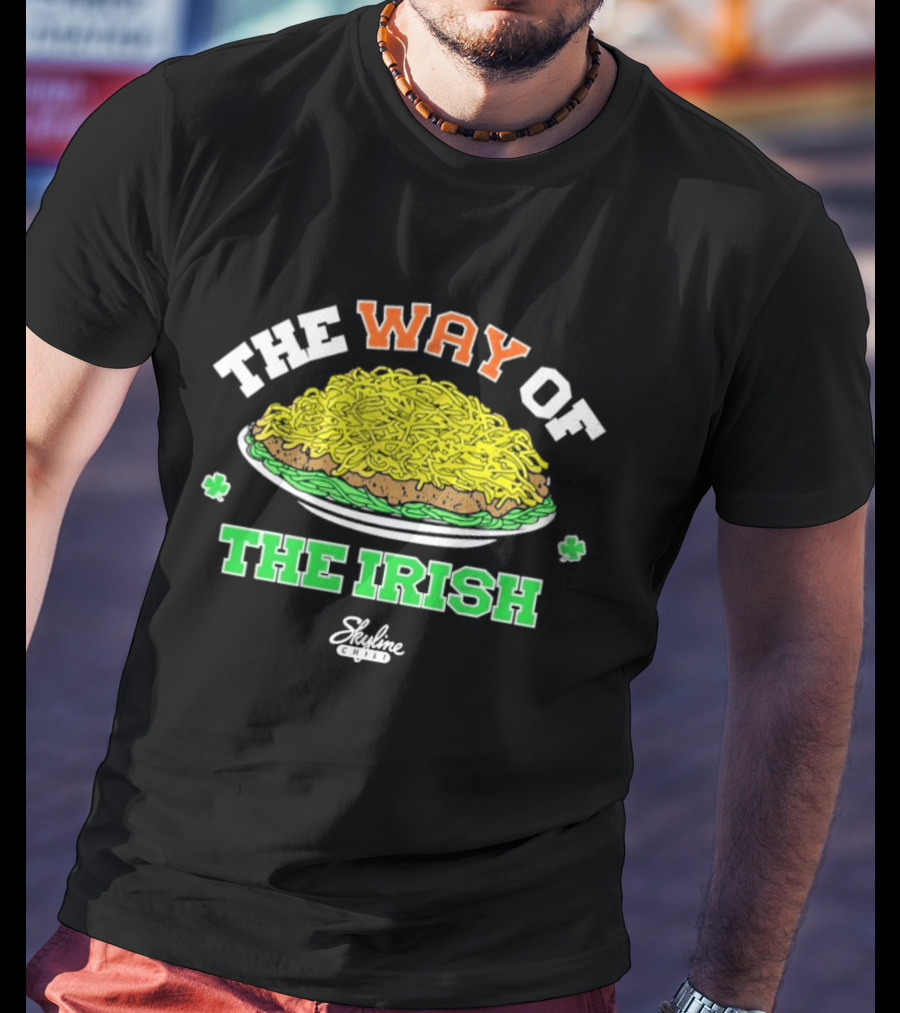The Way Of The Irish Skyline Chili Plate With Shamrocks T-Shirt