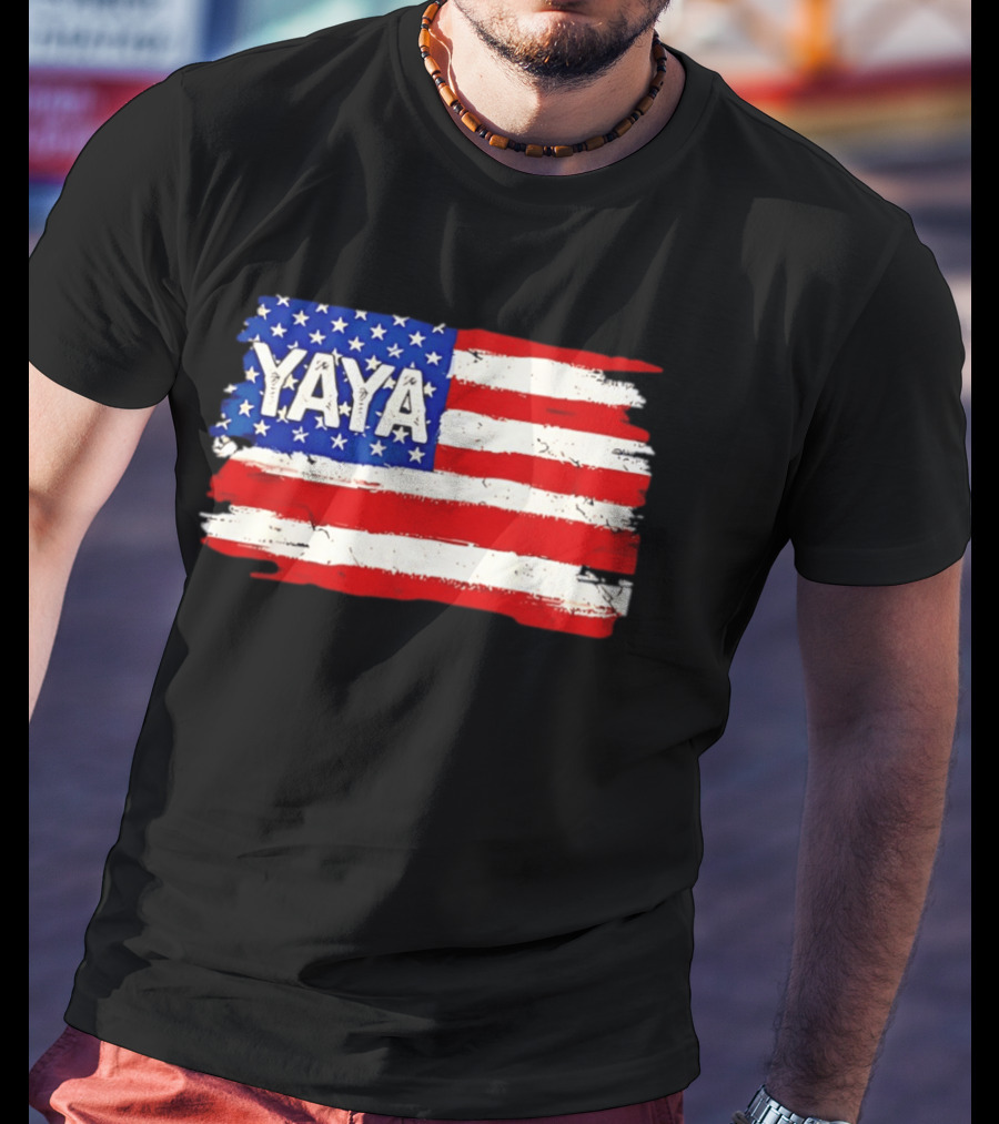 Patriotic Yaya American Flag Mother's Day Women T-Shirt