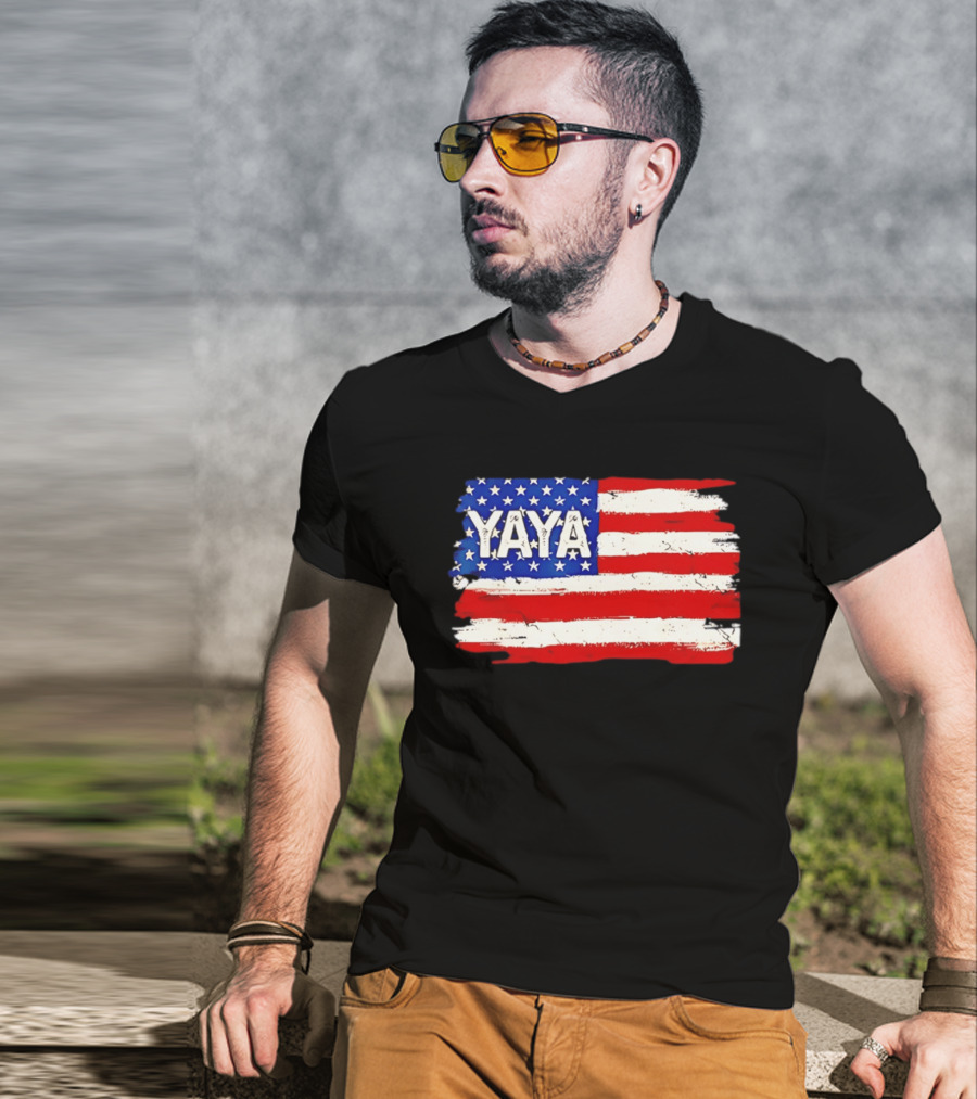 Patriotic Yaya American Flag Mother's Day Women T-Shirt