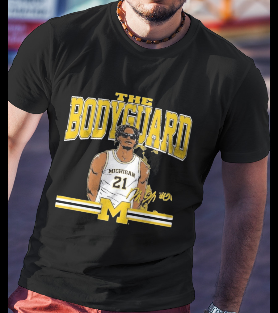 The Bodyguard Michigan Basketball 21 Morez Johnson Jr. T-Shirt