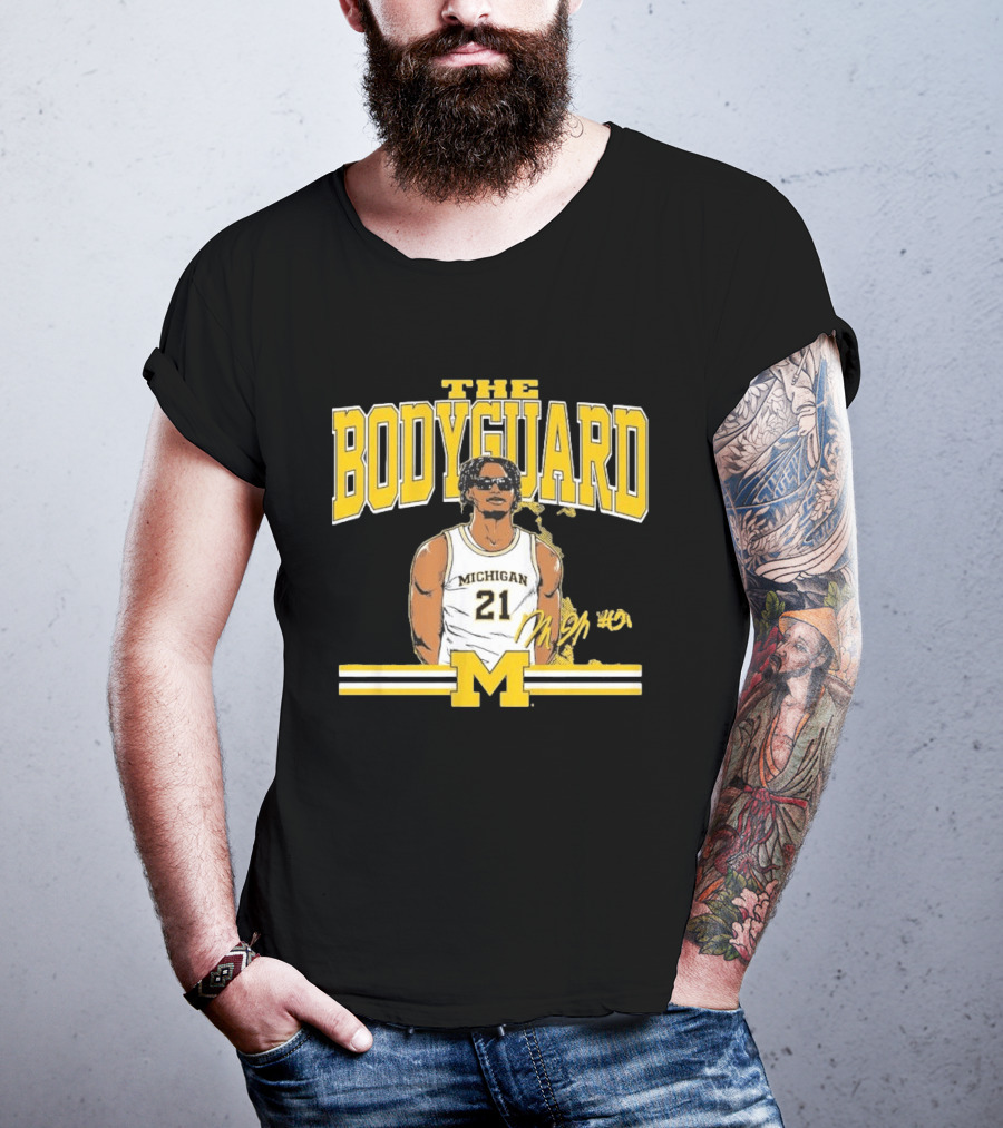 The Bodyguard Michigan Basketball 21 Morez Johnson Jr. T-Shirt