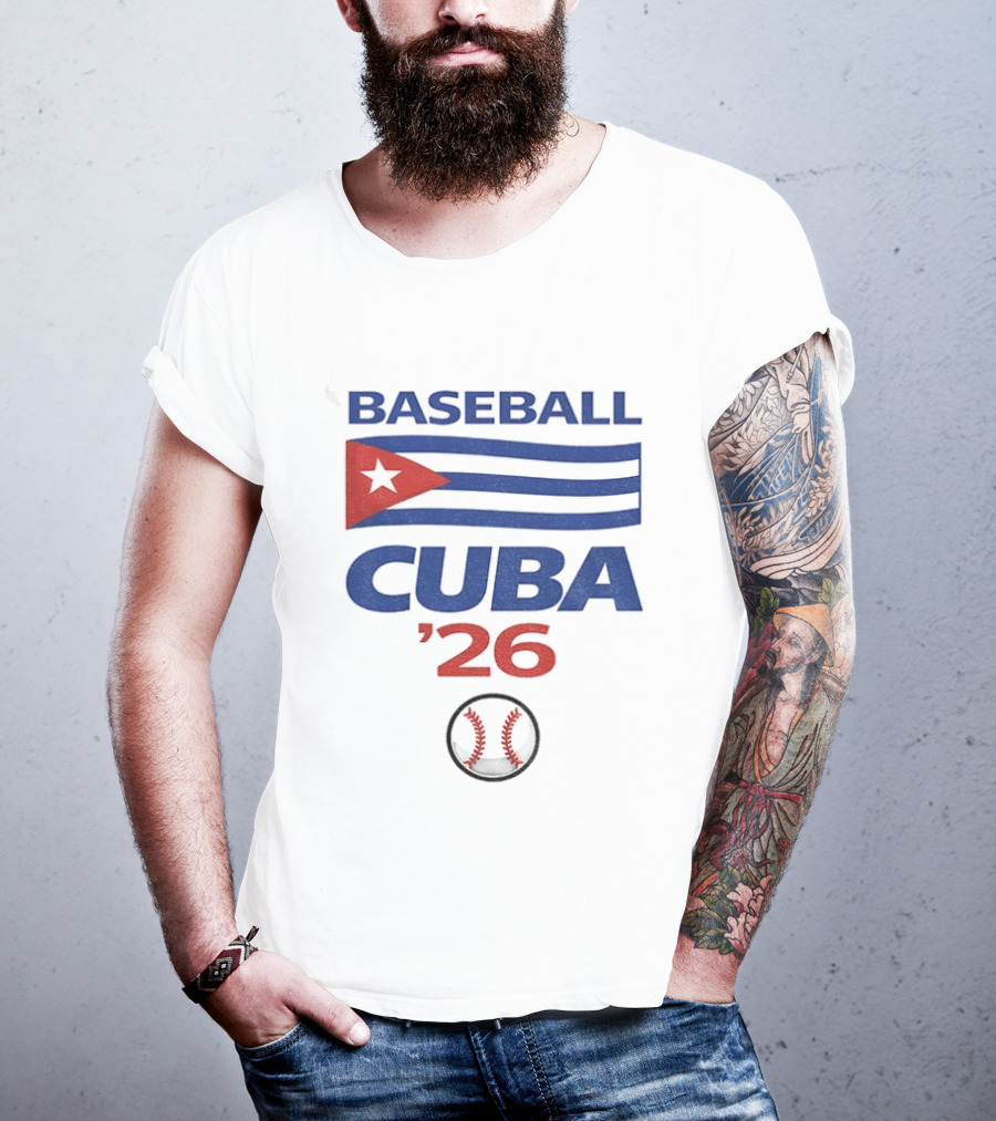Cuba Baseball 2026 World Classic Cuban Flag Baseball T-Shirt
