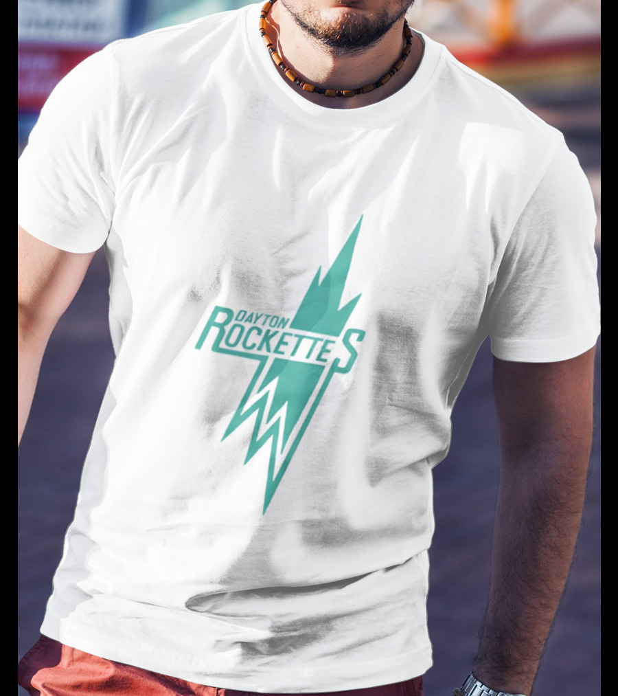 Dayton Rockettes Women's Professional Basketball League Retro Lightning Bolt T-Shirt