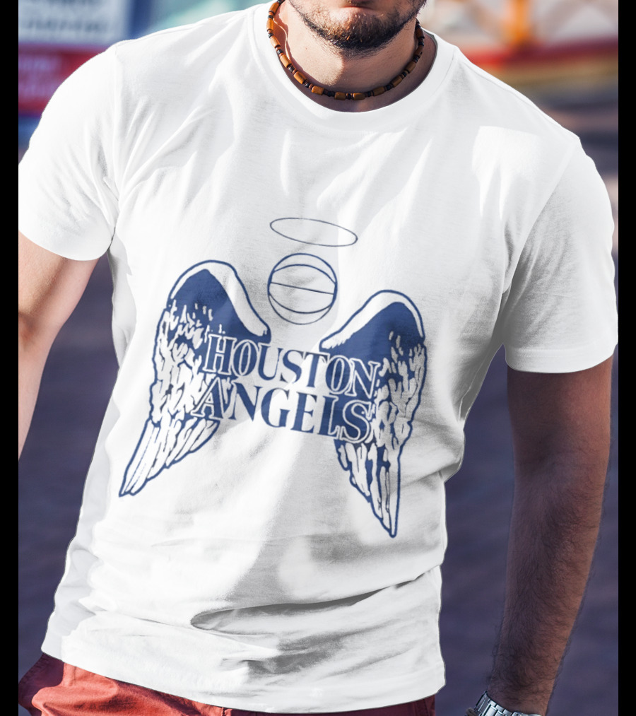 Houston Angels Women's Professional Basketball League Wings And Halo Basketball T-Shirt