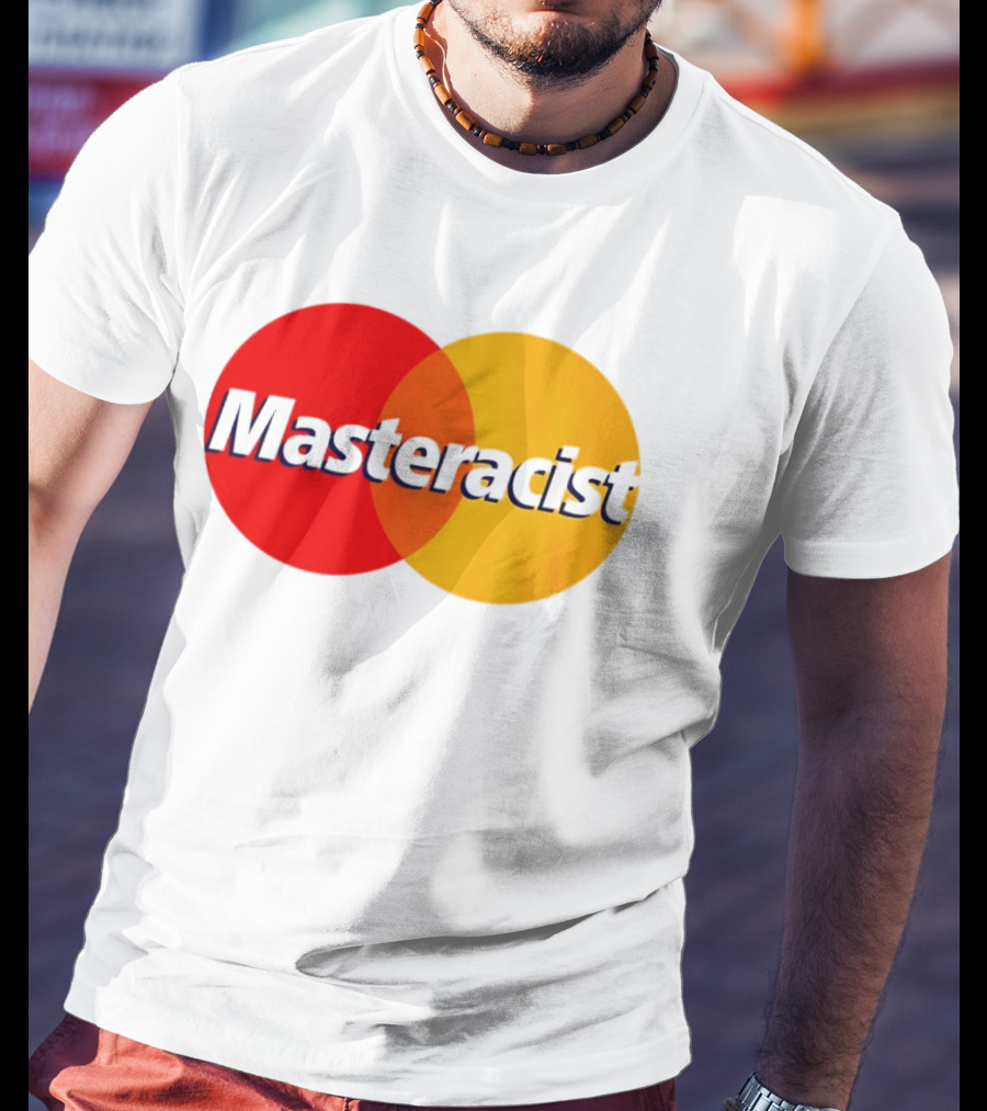Masteracist Mastercard Parody Logo Red And Yellow Circles T-Shirt