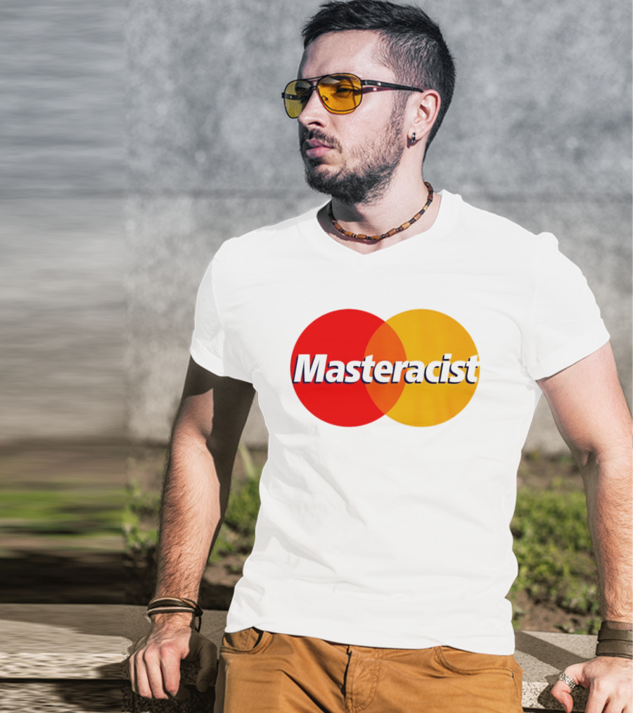 Masteracist Mastercard Parody Logo Red And Yellow Circles T-Shirt