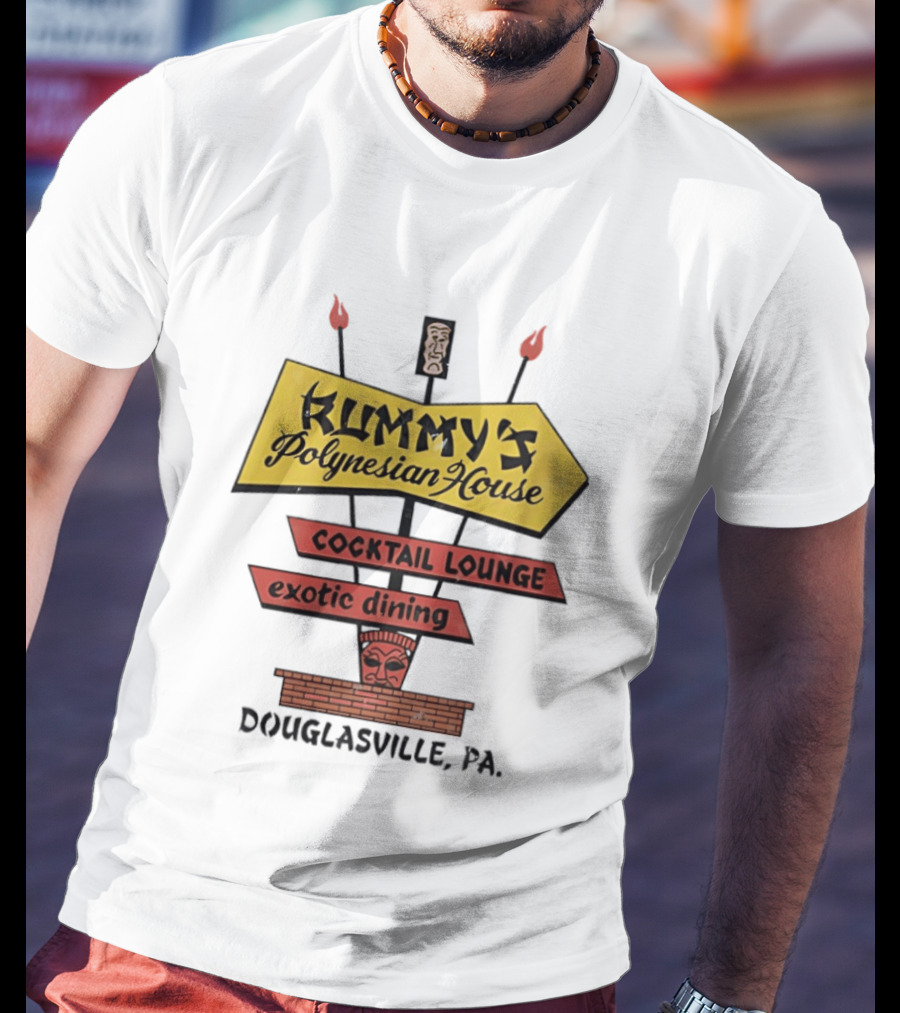 Rummy's Polynesian House Cocktail Lounge Exotic Dining Douglasville PA Tiki Bar T-Shirt