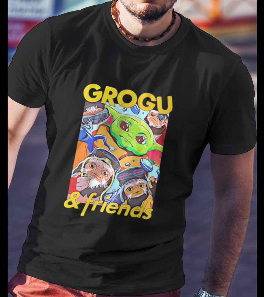 Grogu And Friends Mandalorian Movie Characters T-Shirt
