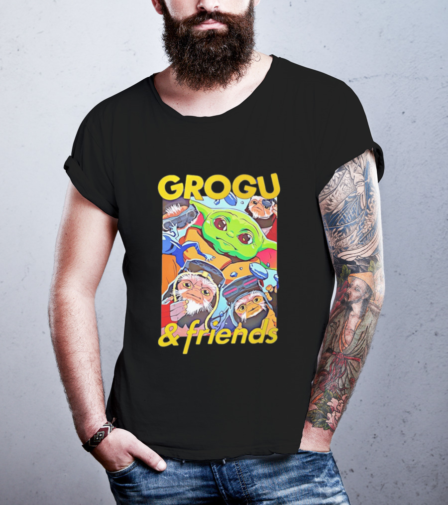 Grogu And Friends Mandalorian Movie Characters T-Shirt
