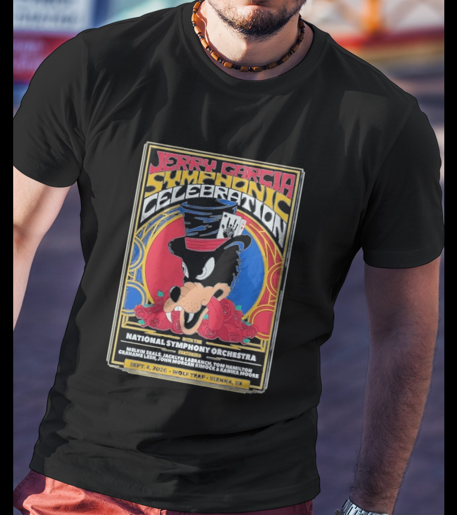 Jerry Garcia Symphonic Celebration With The National Symphony Orchestra Wolf Trap Vienna VA 2026 T-Shirt