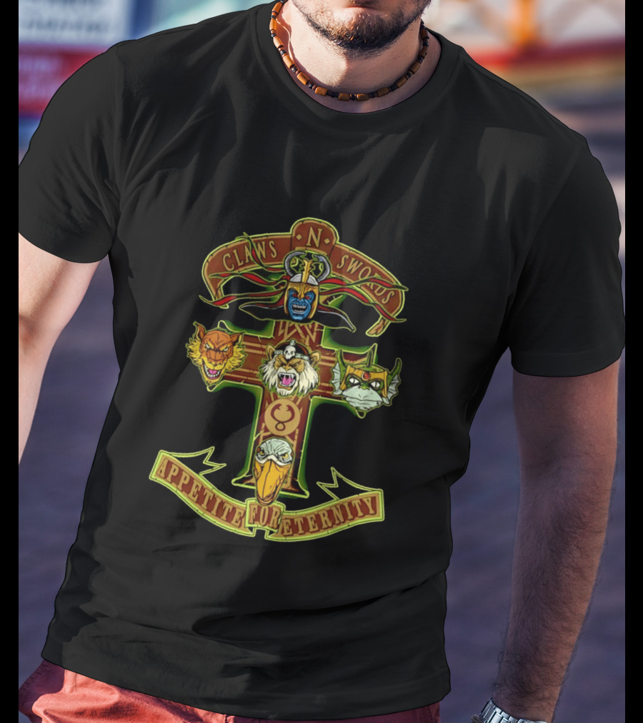 Claws N' Swords Cross With Animal Heads Appetite For Eternity T-Shirt