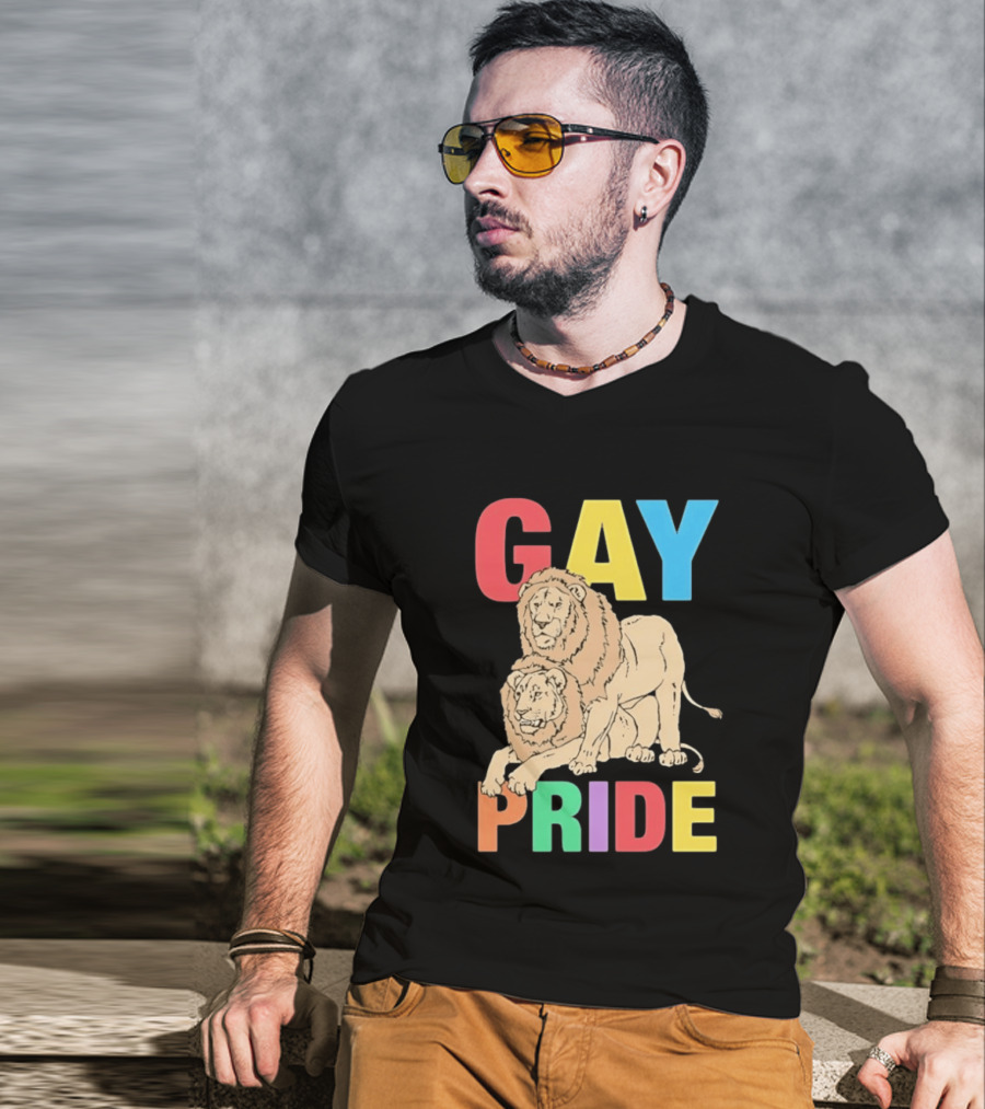 Gay Pride Lions LGBT Rainbow T-Shirt