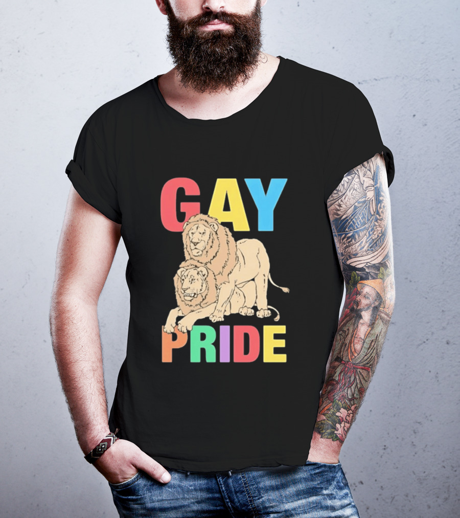 Gay Pride Lions LGBT Rainbow T-Shirt