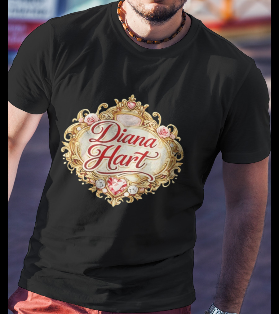 Diana Hart Royal Emblem With Ornate Crown And Heart T-Shirt