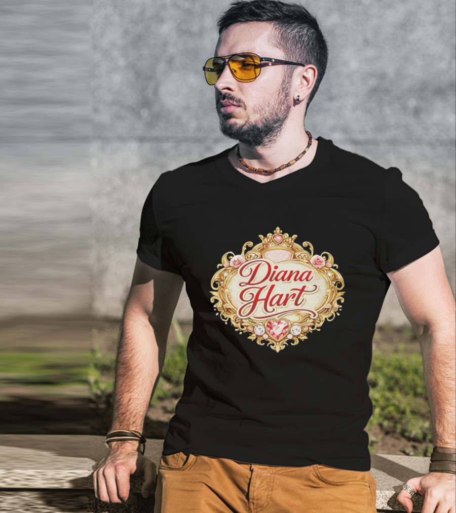 Diana Hart Royal Emblem With Ornate Crown And Heart T-Shirt