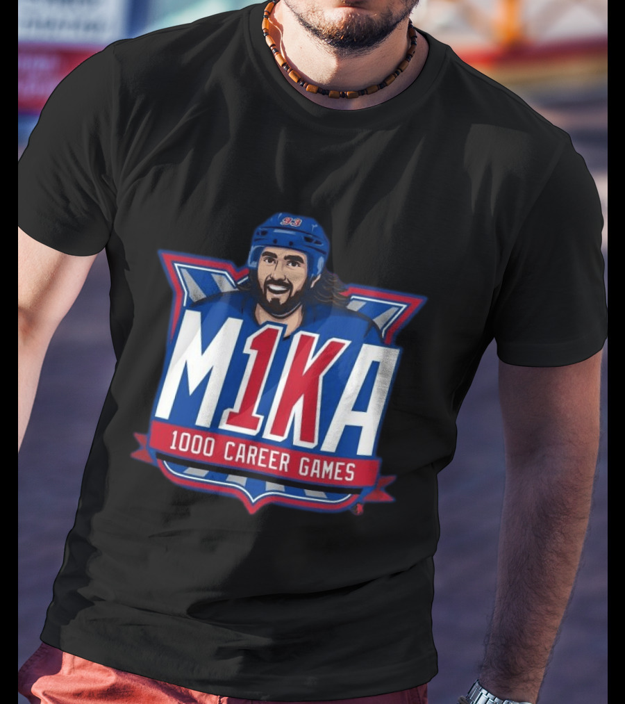 M1KA 1000 Career Games Hockey Milestone Celebration T-Shirt
