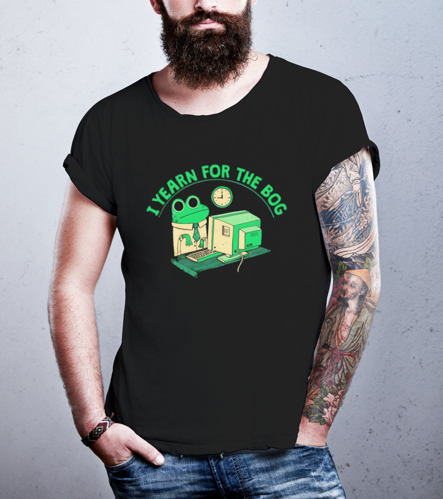 Frog Yearning For The Bog With Retro Computer Charm T-Shirt