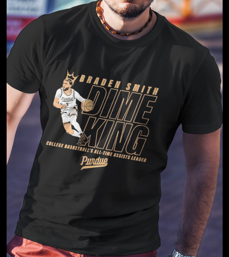 Braden Smith Dime King College Basketball's All Time Assists Leader Purdue T-Shirt