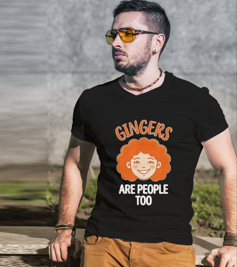 Gingers Are People Too Redhead Pride Fun Cartoon T-Shirt