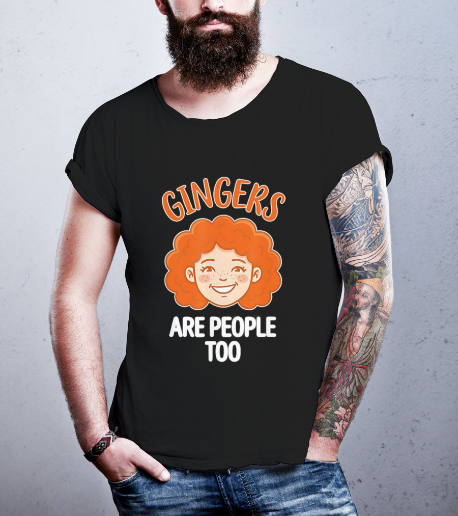 Gingers Are People Too Redhead Pride Fun Cartoon T-Shirt