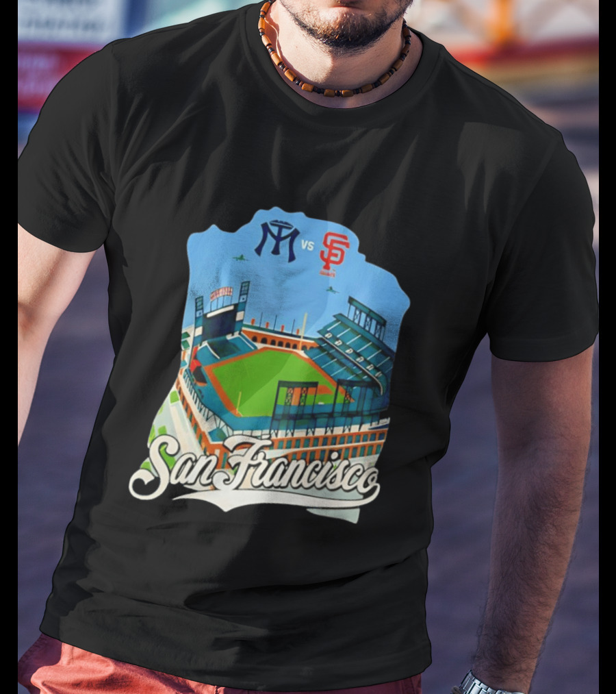 San Francisco Giants Stadium Matchup Baseball Artform T-Shirt