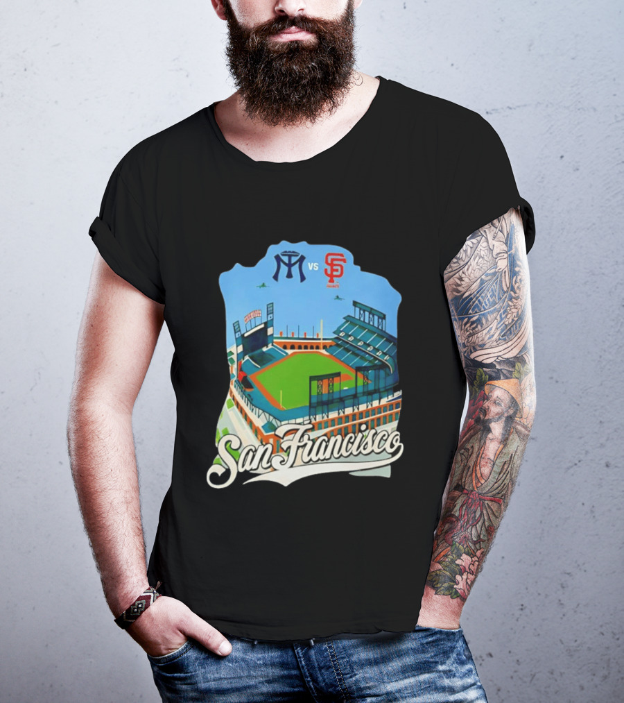 San Francisco Giants Stadium Matchup Baseball Artform T-Shirt