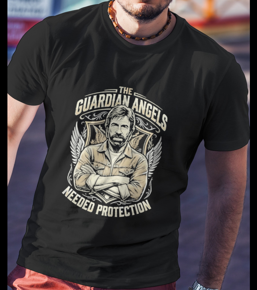 The Guardian Angels Needed Protection Rip Chuck Norris T-Shirt