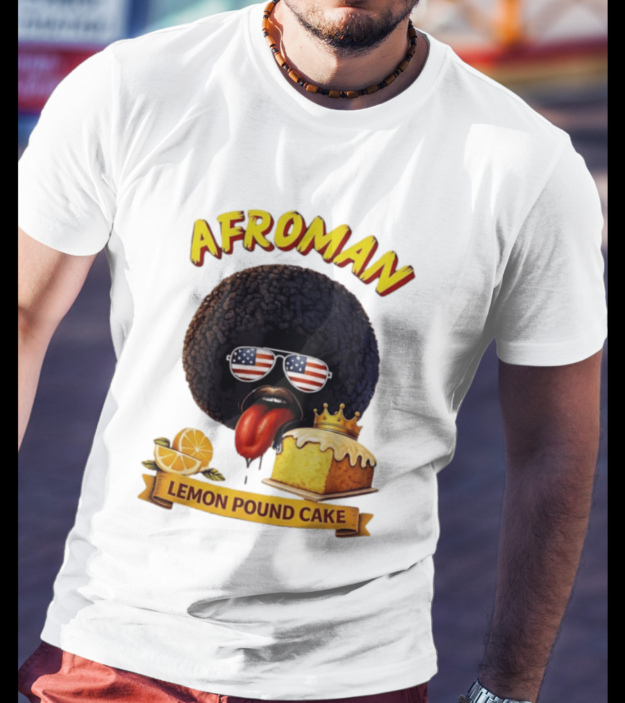 Afroman Lemon Pound Cake Sunglasses Tongue Crown Lemons T-Shirt