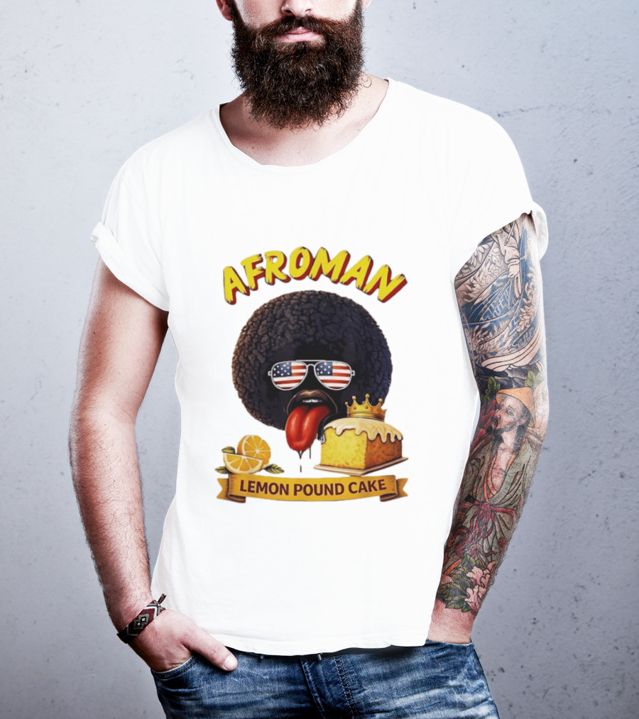 Afroman Lemon Pound Cake Sunglasses Tongue Crown Lemons T-Shirt