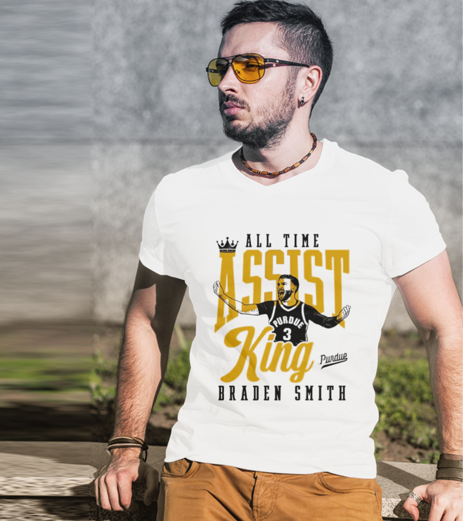 All Time Assist King Braden Smith Purdue Boilermakers T-Shirt