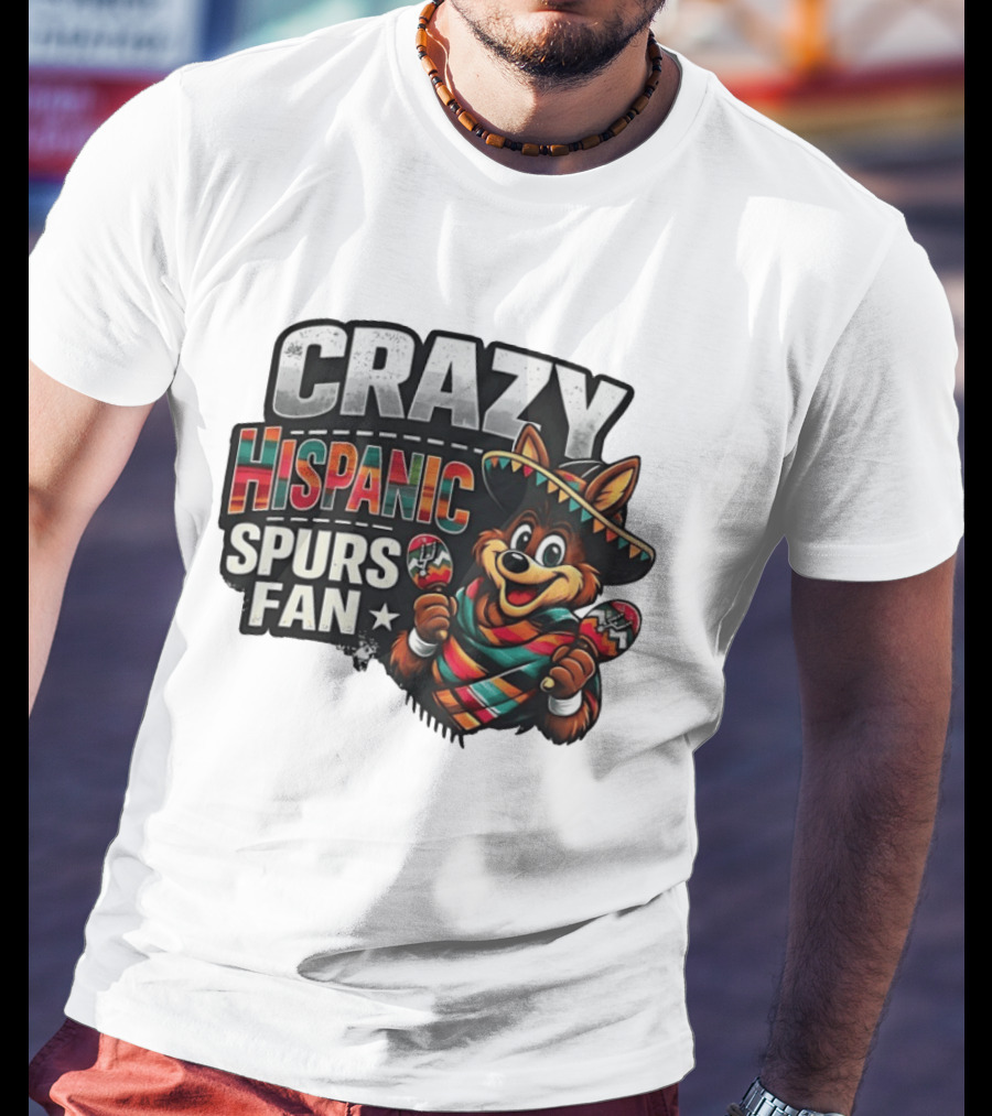 Crazy Hispanic Spurs Fan Sombrero And Maracas T-Shirt