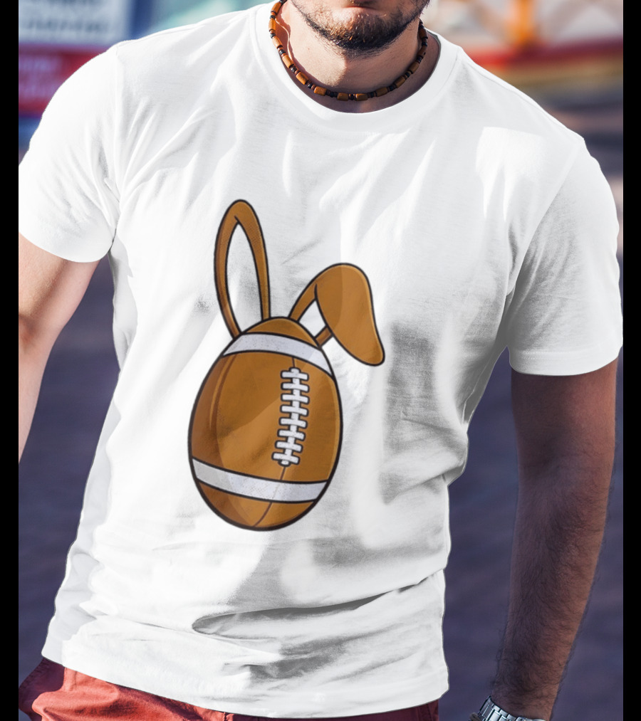 Easter Bunny Ears Football Egg Happy Easter T-Shirt