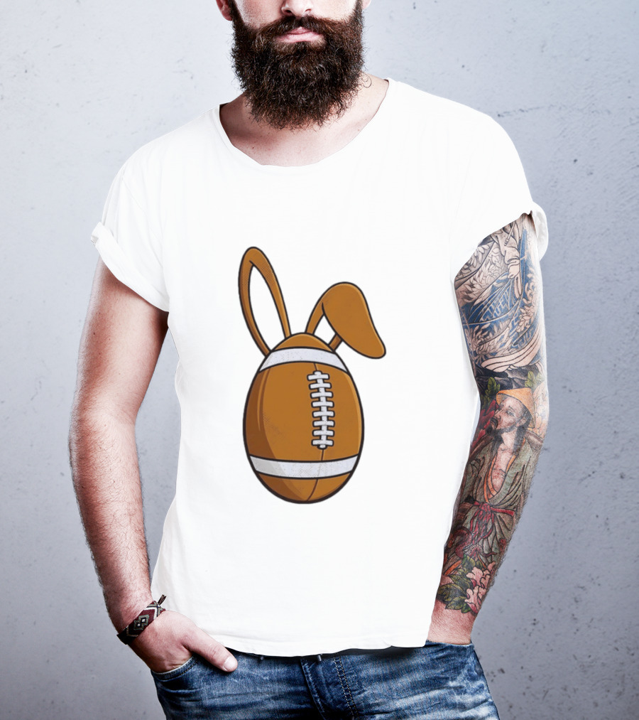 Easter Bunny Ears Football Egg Happy Easter T-Shirt
