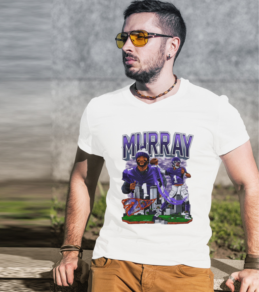 Murray 1 Baltimore Ravens 2026 City Skyline Football T-Shirt