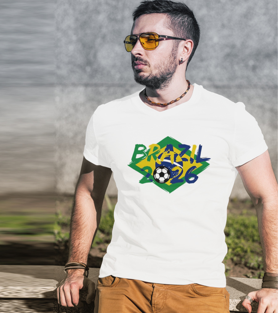 Brazil 2026 World Cup Soccer Team Flag T-Shirt
