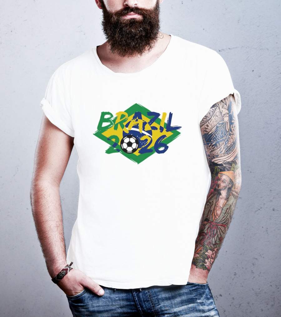 Brazil 2026 World Cup Soccer Team Flag T-Shirt