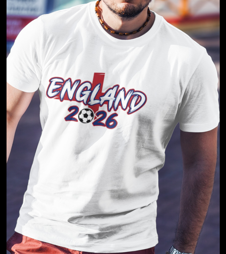 England 2026 Soccer Cross Football T-Shirt