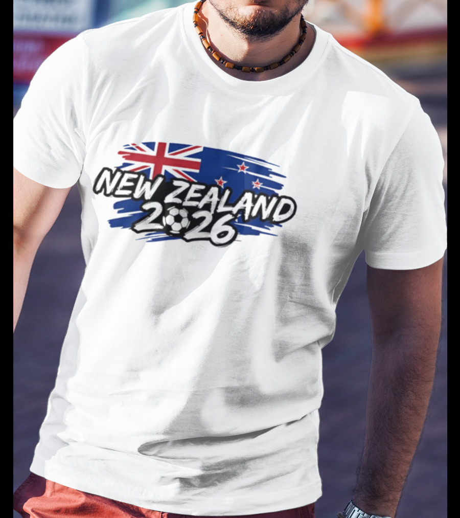 New Zealand 2026 National Team Flag And Soccer Ball T-Shirt