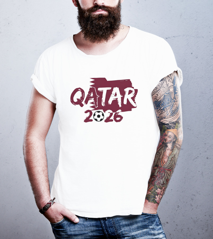 Qatar 2026 Soccer Celebration With Football T-Shirt