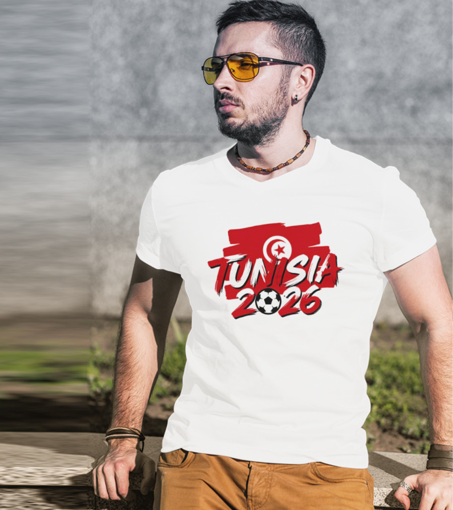 Tunisia 2026 World Cup Soccer Star And Crescent T-Shirt