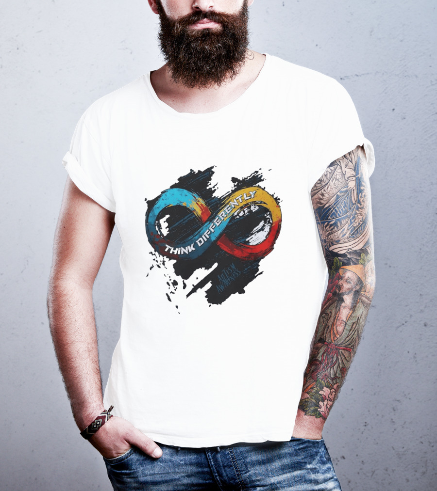 Think Differently Infinity Symbol Autism Awareness T-Shirt