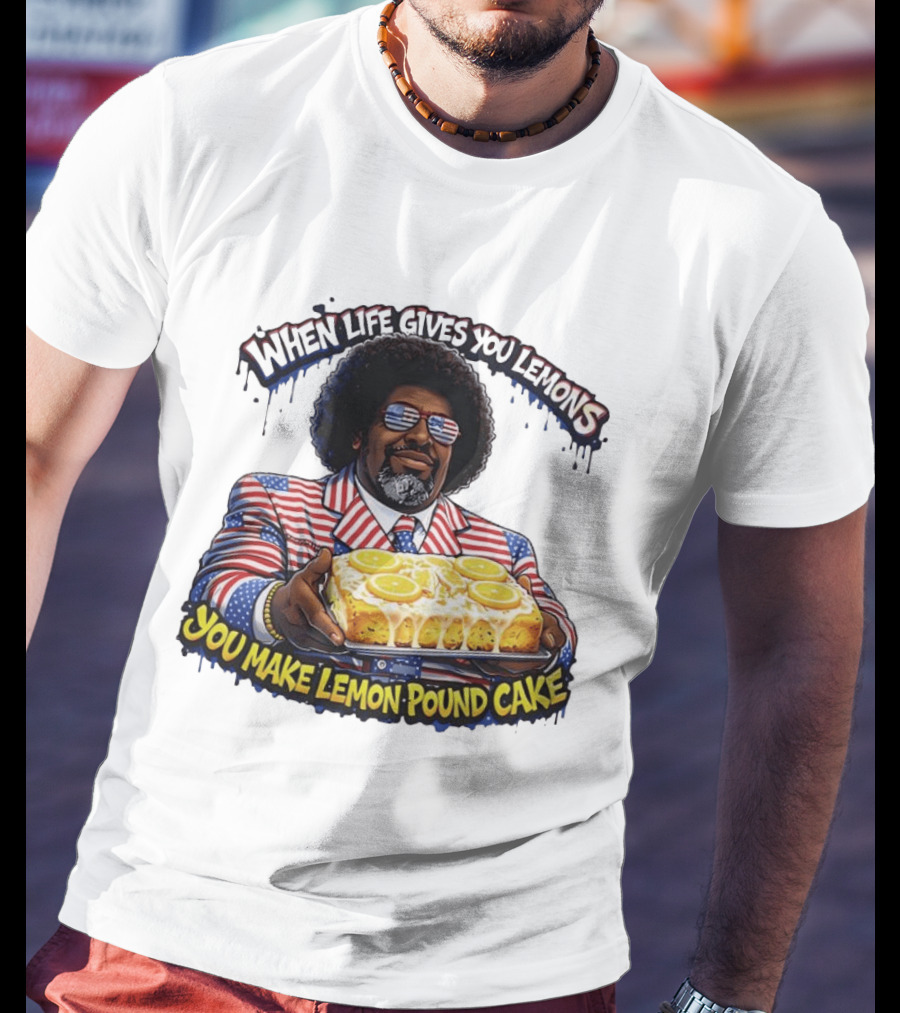 When Life Gives You Lemons You Make Lemon Pound Cake Patriotic Suit And Sunglasses T-Shirt