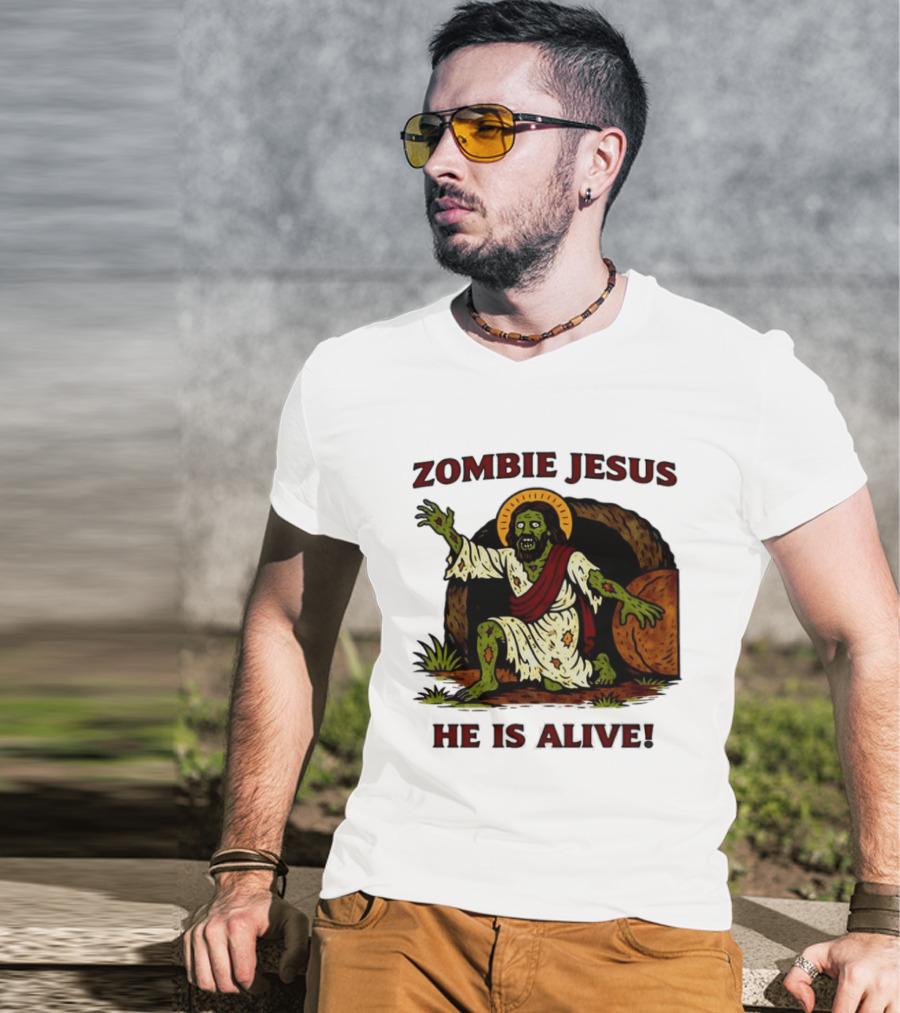 Zombie Jesus He Is Alive Resurrection Meme T-Shirt